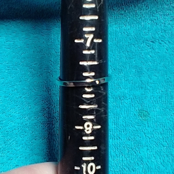 Silvertone faux turquoise blue stone ring - Picture 2 of 4